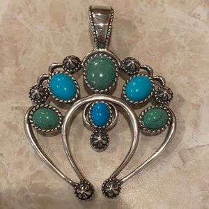 Carolyn Pollack Multi-stone Turquoise Naja Pendant